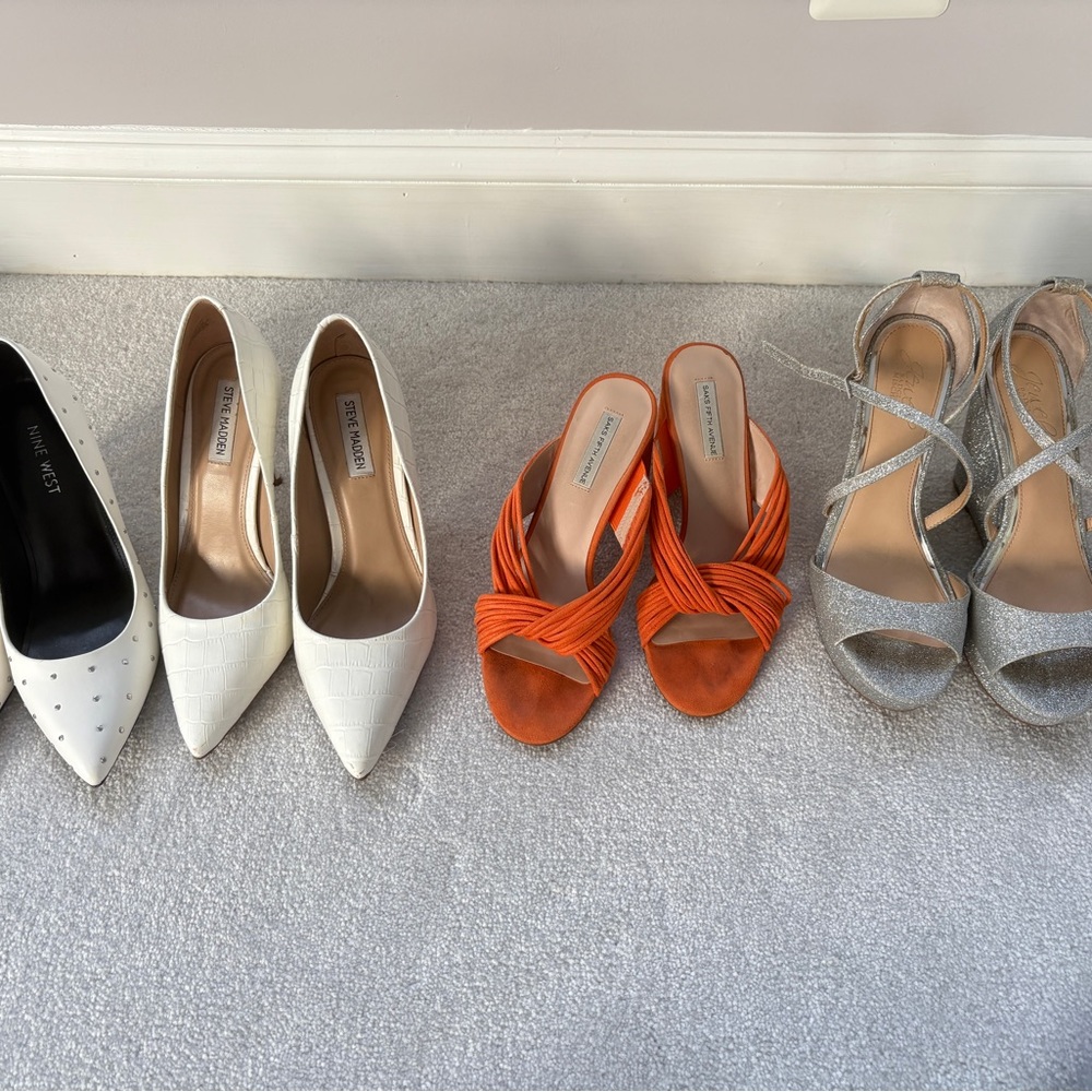 Nine West Orange Slide Heels